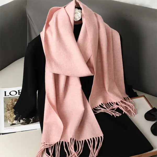 Warm thicken cashmere women winter scarf with luxury tassels - DFP001-54 / 33x180cm