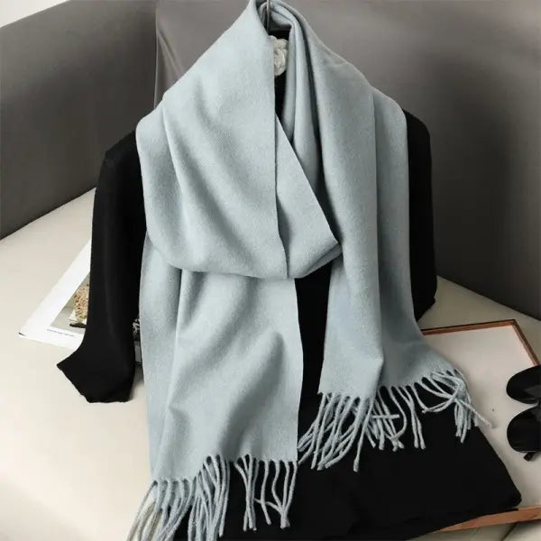Warm thicken cashmere women winter scarf with luxury tassels - DFP001-24 / 33x180cm