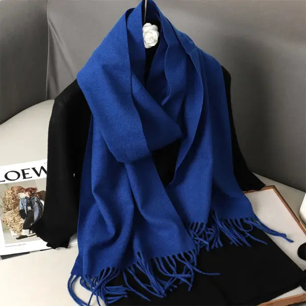 Warm thicken cashmere women winter scarf with luxury tassels - DFP001-48 / 33x180cm