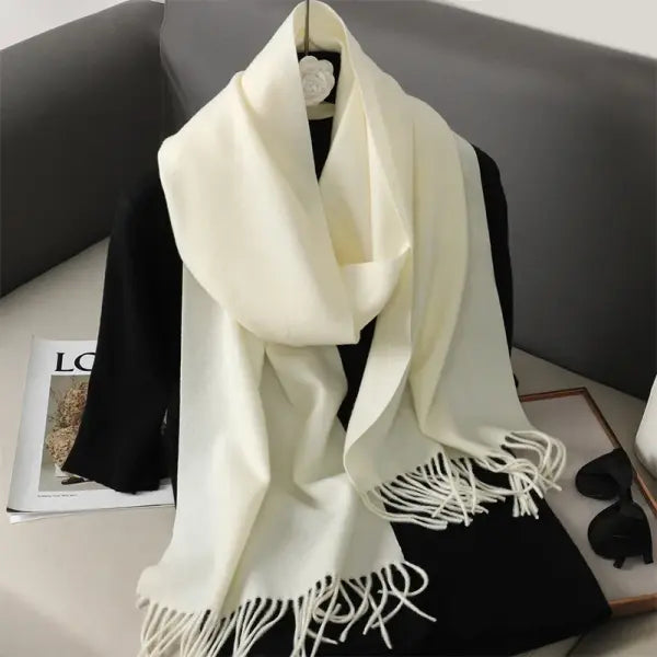 Warm thicken cashmere women winter scarf with luxury tassels - DFP001-29 / 33x180cm