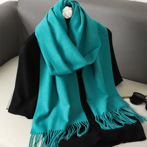 Warm thicken cashmere women winter scarf with luxury tassels - DFP001-33 / 33x180cm