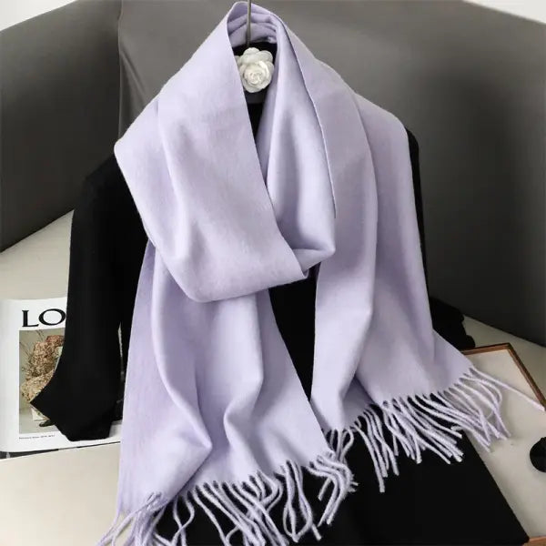 Warm thicken cashmere women winter scarf with luxury tassels - DFP001-36 / 33x180cm