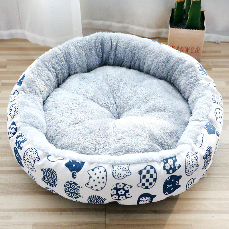 Dog And Cat Litter Padded With Round Cotton - White / L