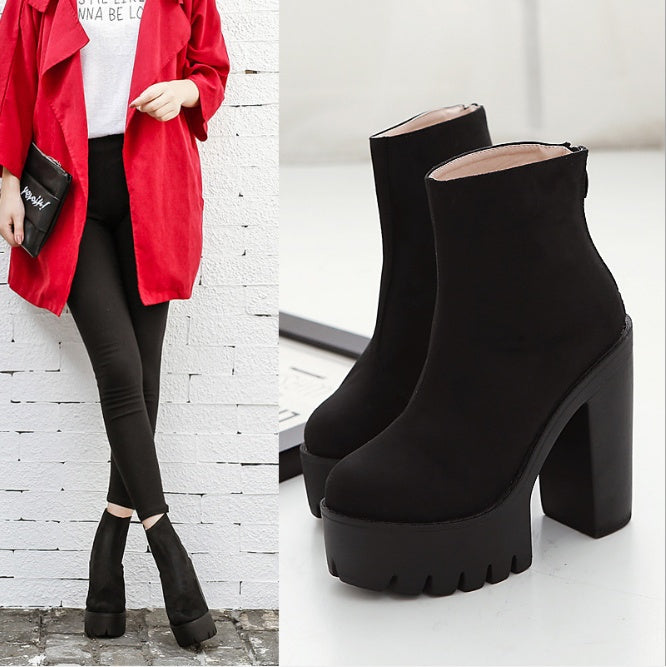 Platform Women Ankle Boots with mso-number-format general Style