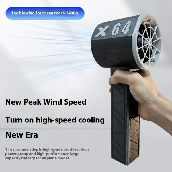 64mm Turbo Fan Wind Power Up To 1400g Handheld Portable Industrial Grade Hair Dryer Car Wash - Himpall