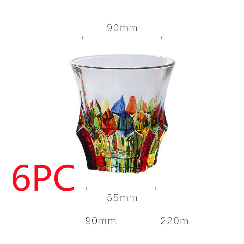 European Style New Enamel Whisky Glass With Colorful Woven Pattern - 3 Style / 6PCS - Hair Remover