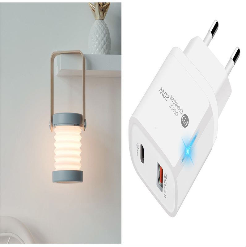 Foldable Touch Dimmable Reading LED Night Light Portable Lantern Lamp USB Rechargeable For Home Decor - Set1 / 0.5 watts