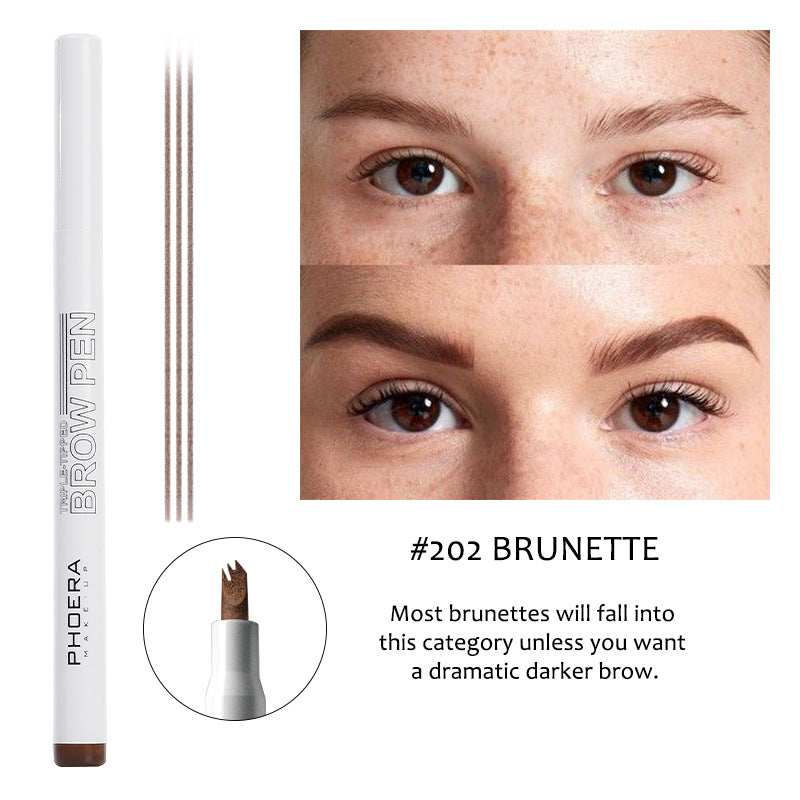 New Long Lasting Ultra-Fine Four-Comb Eyebrow Pencil - Brunette