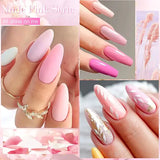6pc All-season Gel Nail Polish Set Nude Pink Red Glitter Semi Permanent UV Gel Polish Kits All For Manicure Soak