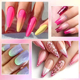 6pc All-season Gel Nail Polish Set Nude Pink Red Glitter Semi Permanent UV Gel Polish Kits All For Manicure Soak