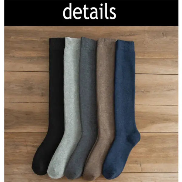 Men’s Winter Compression Socks 6PCS (3 Pairs) – Thick Warm Knee-High Terry Leg Socks Size 38–44