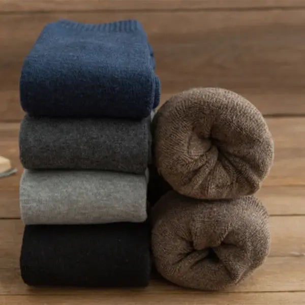 Men’s Winter Compression Socks 6PCS (3 Pairs) – Thick Warm Knee-High Terry Leg Socks Size 38–44