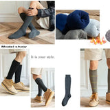 Men’s Winter Compression Socks 6PCS (3 Pairs) – Thick Warm Knee-High Terry Leg Socks Size 38–44