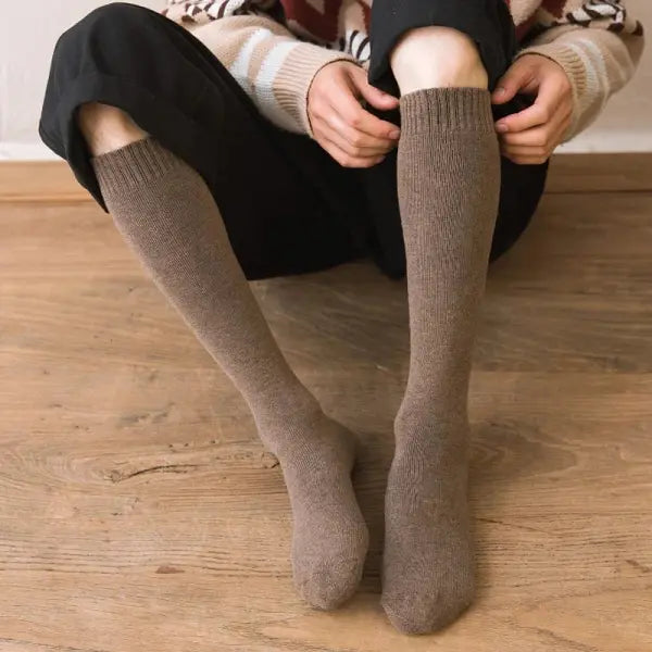 Men’s Winter Compression Socks 6PCS (3 Pairs) – Thick Warm Knee-High Terry Leg Socks Size 38–44