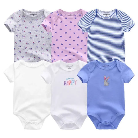 6PCS Baby Jumpsuit Set – Cotton Bodysuits for Newborn Boys & Girls Spring/Summer Outfits - Baby Bodysuits 19 / 12M