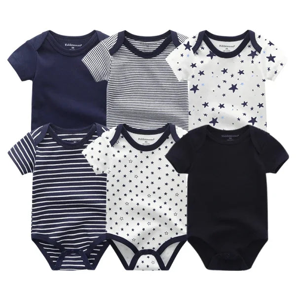 6PCS Baby Jumpsuit Set – Cotton Bodysuits for Newborn Boys & Girls, Spring/Summer Outfits - Himpall