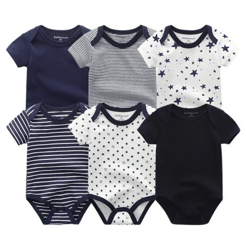 6PCS Baby Jumpsuit Set – Cotton Bodysuits for Newborn Boys & Girls Spring/Summer Outfits - Baby Bodysuits 17 / 12M