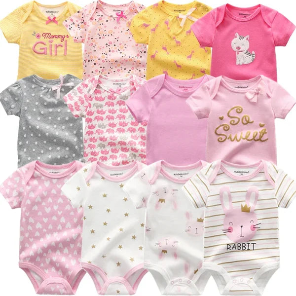 6PCS Baby Jumpsuit Set – Cotton Bodysuits for Newborn Boys & Girls Spring/Summer Outfits