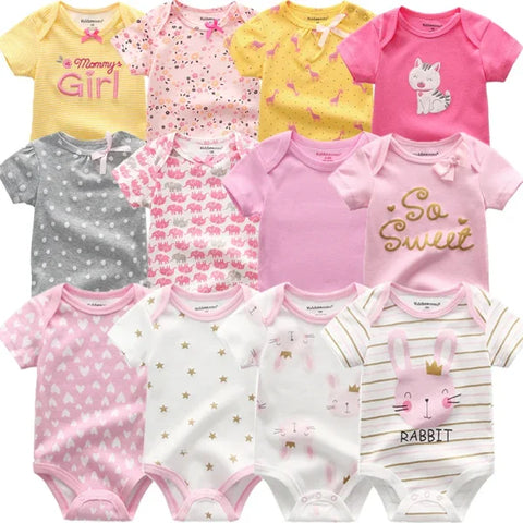 6PCS Baby Jumpsuit Set – Cotton Bodysuits for Newborn Boys & Girls Spring/Summer Outfits