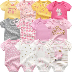 6PCS Baby Jumpsuit Set – Cotton Bodysuits for Newborn Boys & Girls, Spring/Summer Outfits - Himpall