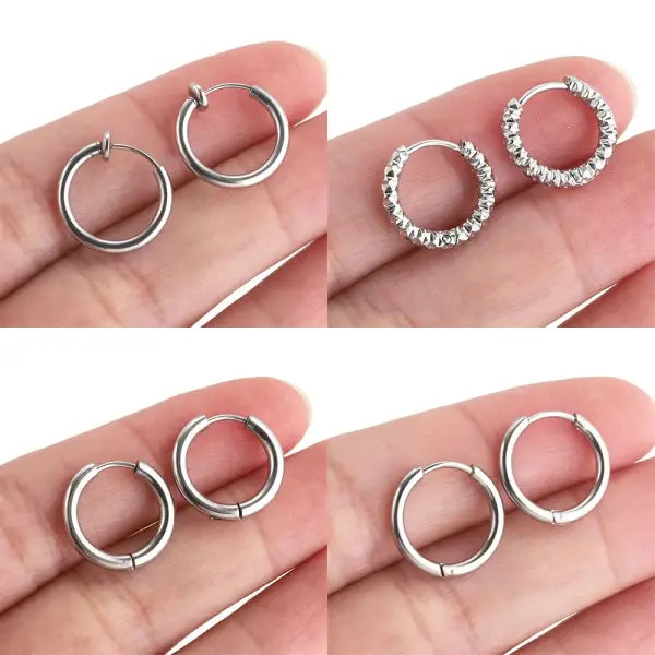 6pcs Stainless Steel Earring Hoop Women Earrings Korean Earrings Hoop Earring for Women Female Earring Wholesale