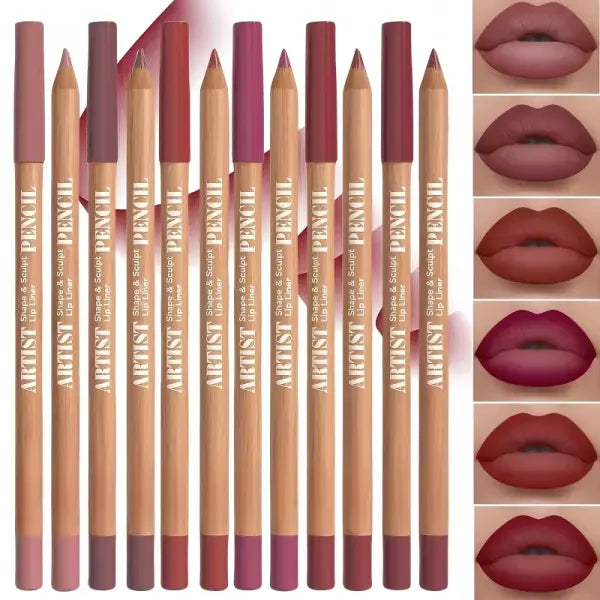6pcs Velvet Matte Lip Liner Set - Long-Lasting Versatile Shades Longlasting Lip Makeup Berry Brown Pink Lip Pencil
