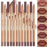 6pcs Velvet Matte Lip Liner Set - Long-Lasting Versatile Shades Longlasting Lip Makeup Berry Brown Pink Lip Pencil