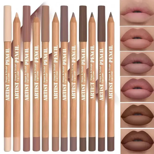 6pcs Velvet Matte Lip Liner Set - Long-Lasting Versatile Shades Longlasting Lip Makeup Berry Brown Pink Lip Pencil