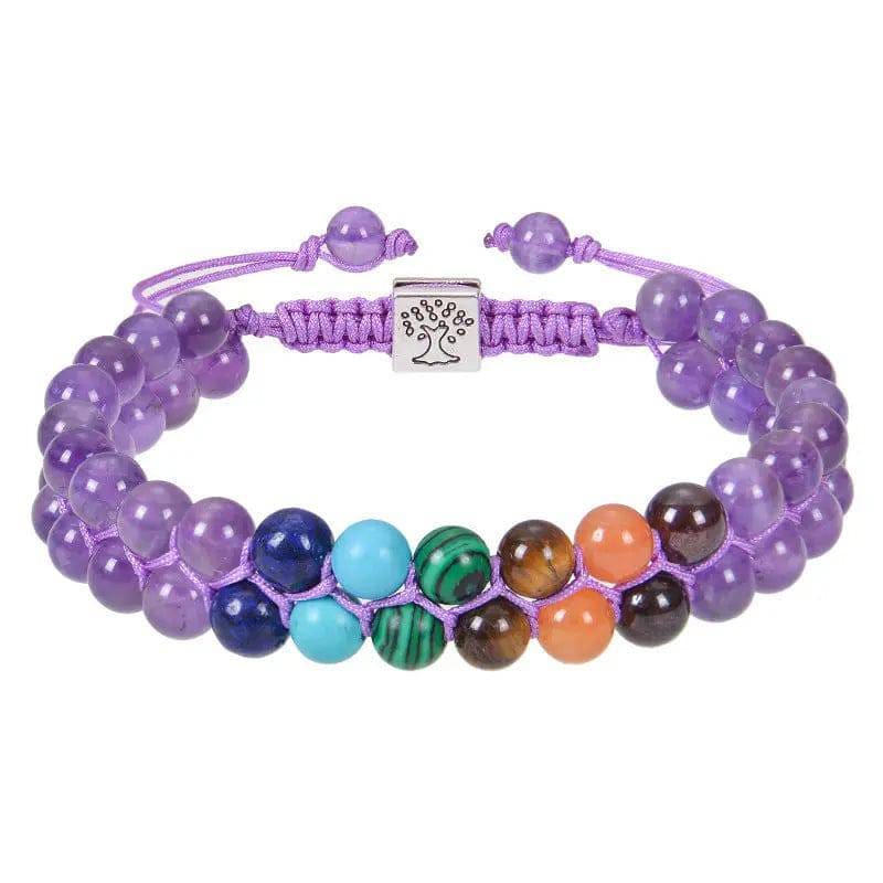 7 Chakra Stone Bracelet – Your Ultimate Healing Crystal Bracelet - 6mm Amethyst