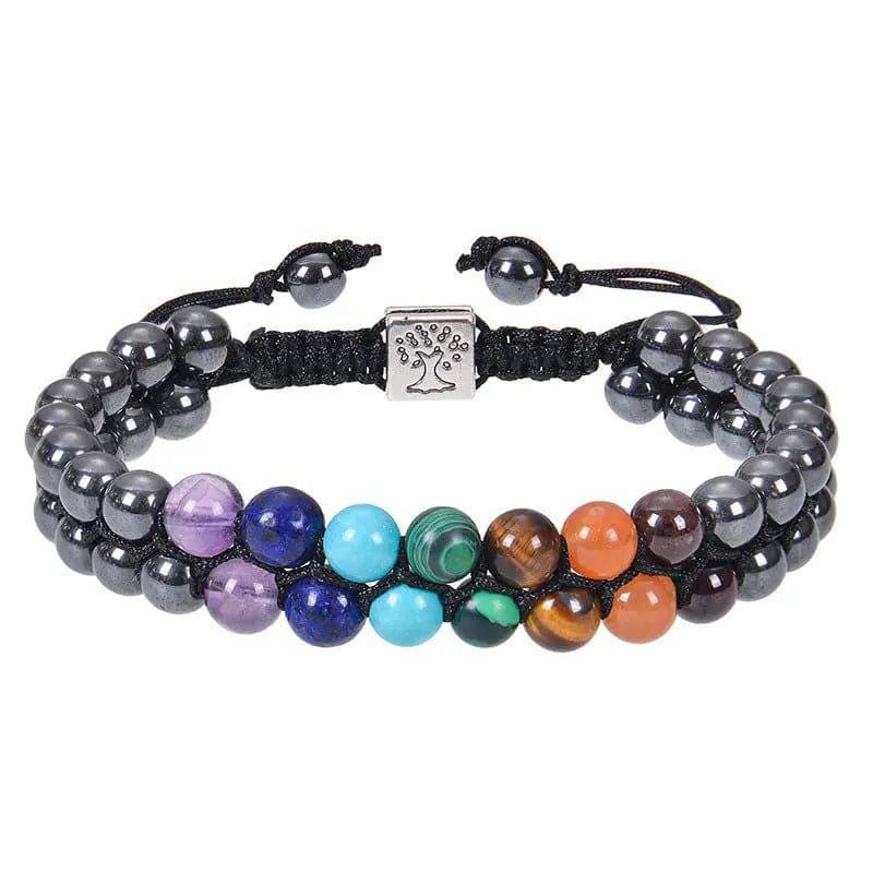 7 Chakra Stone Bracelet – Your Ultimate Healing Crystal Bracelet - 6mm Black Magnet