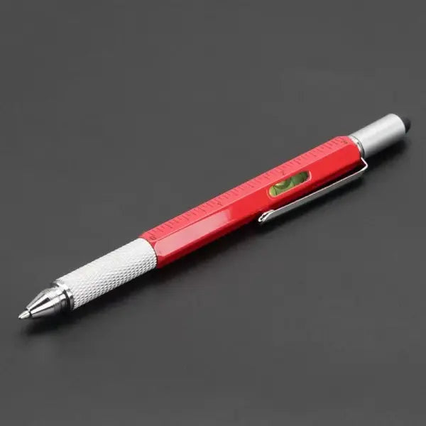 7 in 1 Multifunctional Pen Touch Screen Stylus Capacitive Pen with Screwdriver Ruler Levelgauge Refillable Ballpoint