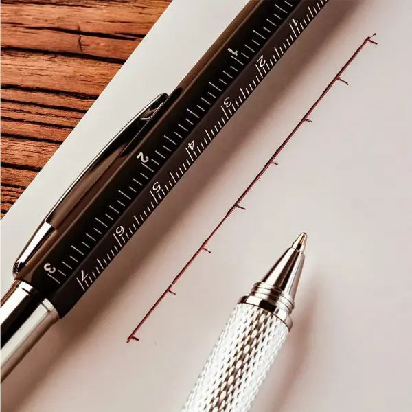 7 in 1 Multifunctional Pen Touch Screen Stylus Capacitive Pen with Screwdriver Ruler Levelgauge Refillable Ballpoint