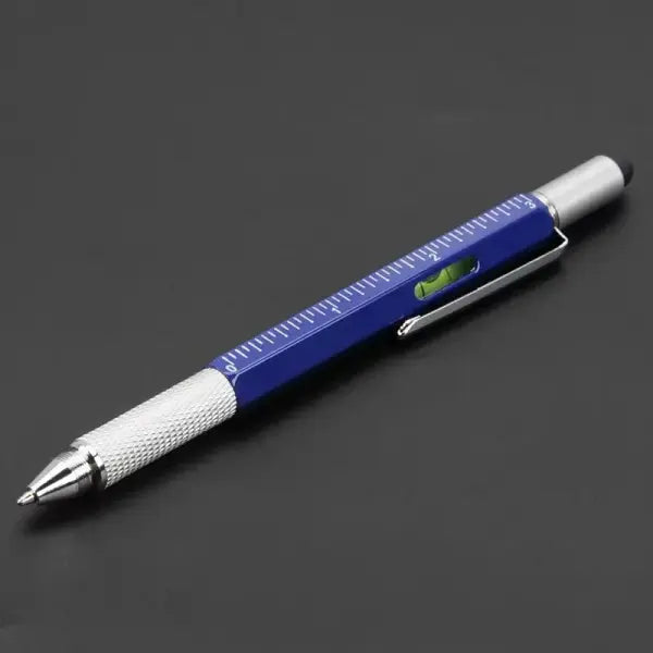 7 in 1 Multifunctional Pen Touch Screen Stylus Capacitive Pen with Screwdriver Ruler Levelgauge Refillable Ballpoint