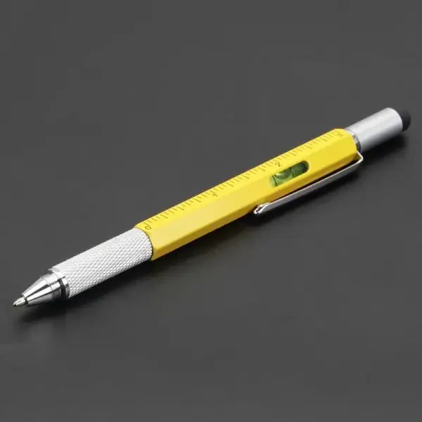 7 in 1 Multifunctional Pen Touch Screen Stylus Capacitive Pen with Screwdriver Ruler Levelgauge Refillable Ballpoint