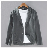 70% Linen 30% Cotton Breathable Men’s Blazer Suit Jacket For Men Black Coat For Summer Business Lightweight Male