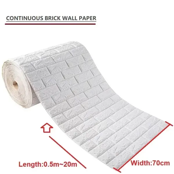 70cmx1/5/10m 3D Wallpaper Decoration Self-adhesive Antique Foam Brick Wallpaper Living Room Bedroom Waterproof 3d Wall