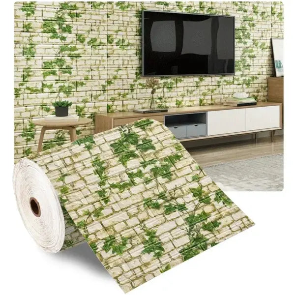 70cmx1/5/10m 3D Wallpaper Decoration Self-adhesive Antique Foam Brick Wallpaper Living Room Bedroom Waterproof 3d Wall