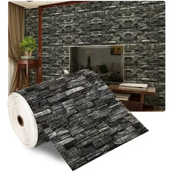 70cmx1/5/10m 3D Wallpaper Decoration Self-adhesive Antique Foam Brick Wallpaper Living Room Bedroom Waterproof 3d Wall