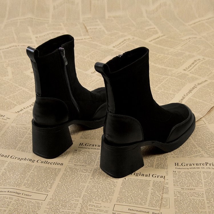 Women's Thick Bottom Chunky Heel Martin Boots with Platform