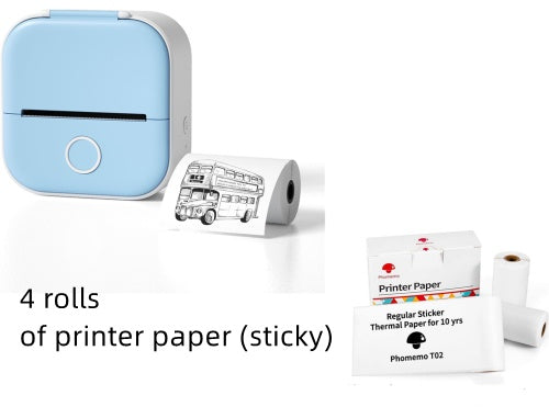 Phomemo T02 Portable Bluetooth Thermal Label Printer - Blue set / USB