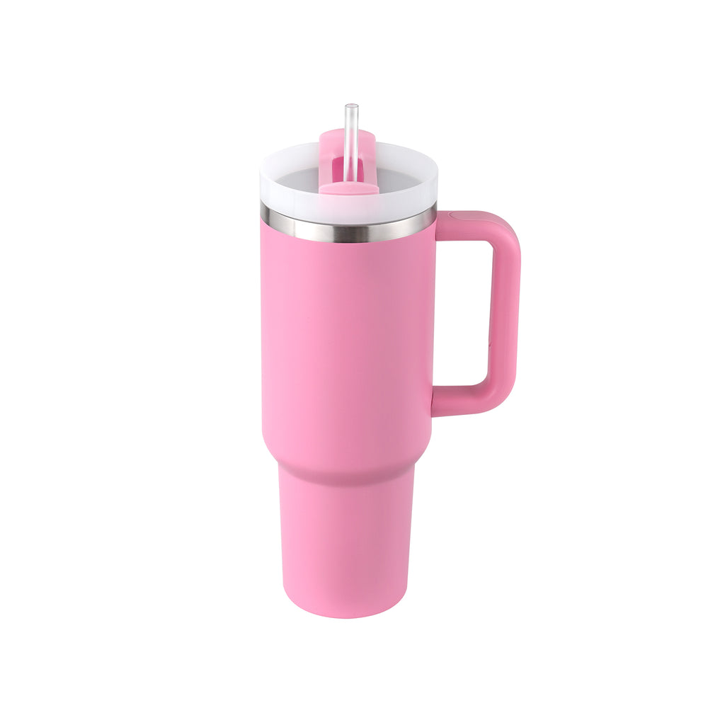 40oz Insulated Stainless Steel Tumbler with Handle and Lid - Peony color / 1200ML / 1PC