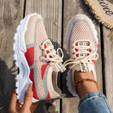 Women’s Breathable Flyknit Low Heel Shoes with Rubber Sole Material