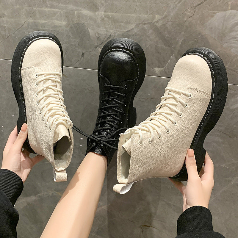 Fashion Lace-up Ankle Boots Women Thin Skinny Boots - Hair Remover
