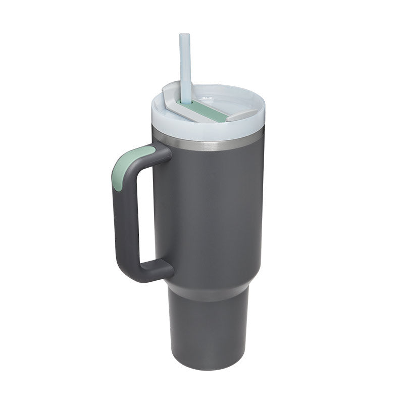 40oz Insulated Stainless Steel Tumbler with Handle and Lid - Charcoal / 1200ML / 1PC