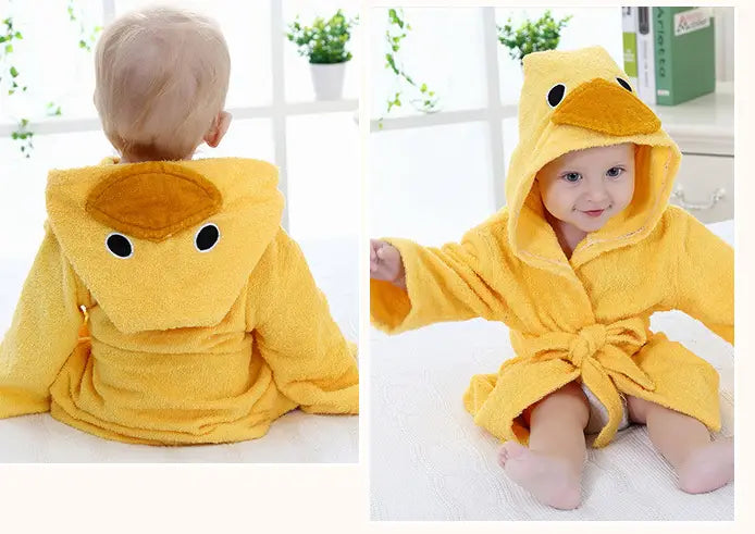 Cartoon Cute Animal Modeling Baby Bath Towels Baby Bathrobes Cotton Children’s Bathrobes Baby Hooded