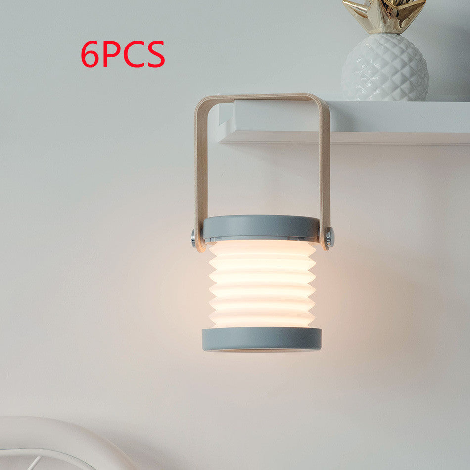 Foldable Touch Dimmable Reading LED Night Light Portable Lantern Lamp USB Rechargeable For Home Decor - Grey