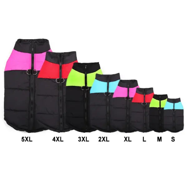 Winter Dog Clothes – Waterproof Warm Vest & Ski Coat for Dogs & Cats Sizes S–5XL Multiple Colors
