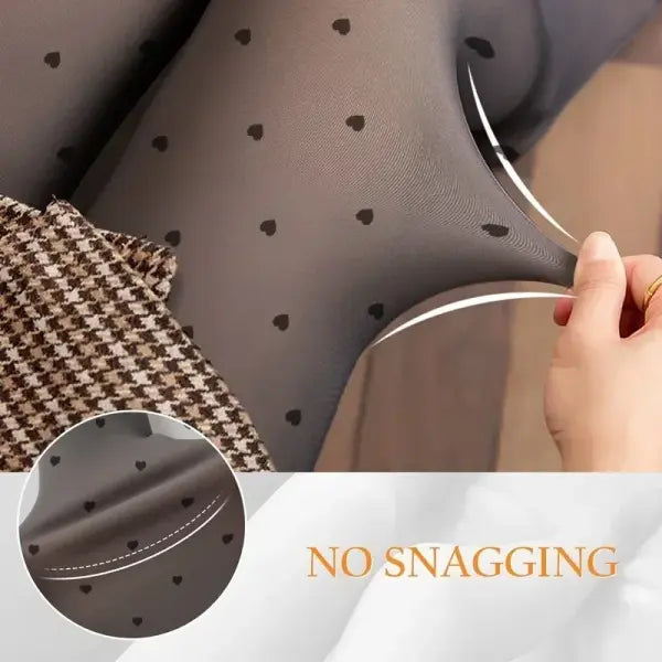 Women’s Fleece Winter Leggings – High-Elastic Thermal Stockings with Heart Print Sexy & Warm (80/200g)