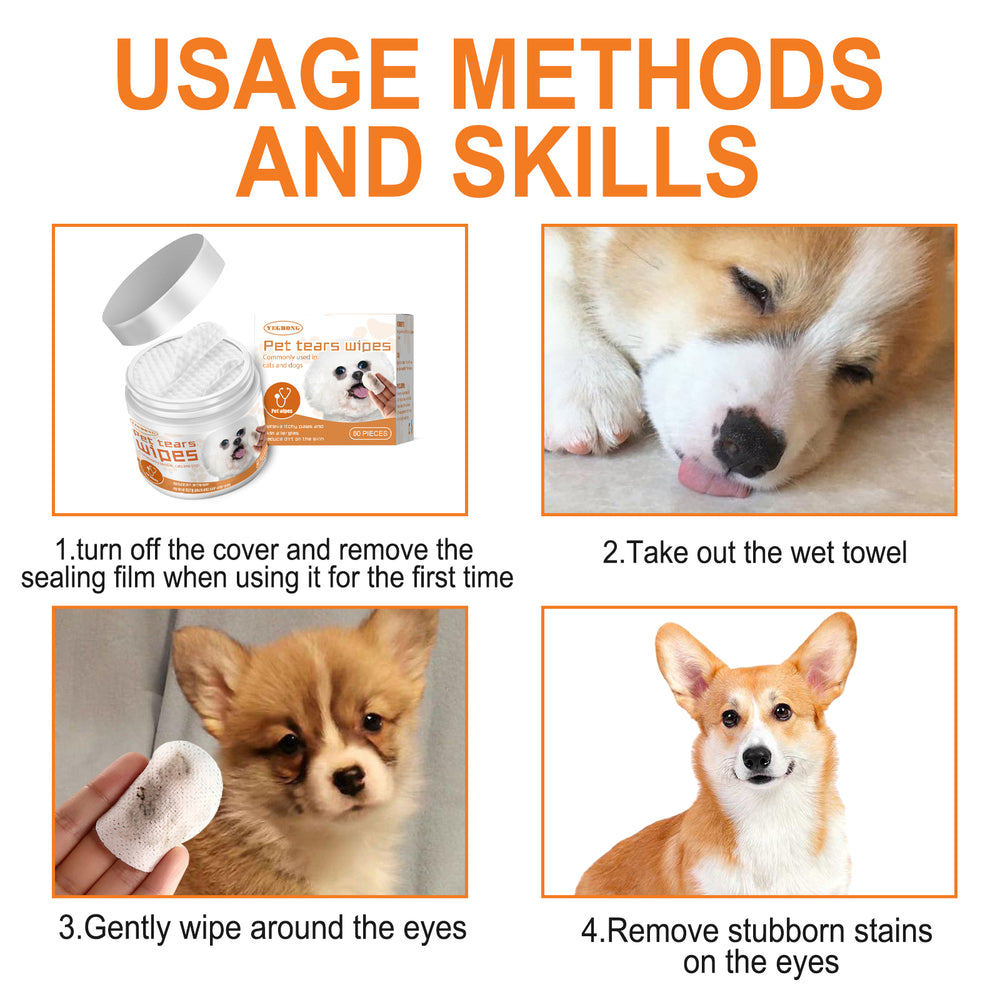 Pet Wipes Clean Dogs And Cats Tear Stains Eye Cleaning Wipe Eye Dirt Cotton Pad - Pet Wipes Clean