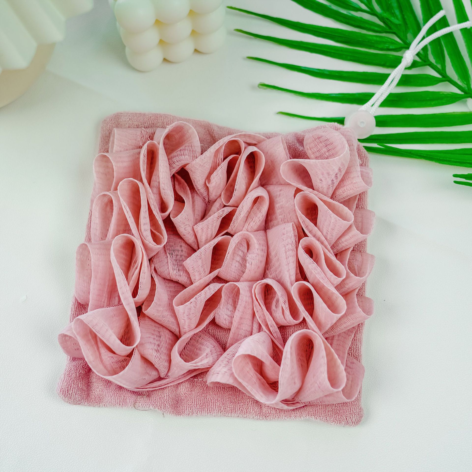 Two-in-one Foaming Net Ball Can Not Disperse Soap Foaming Net - Pink / 17x17cm